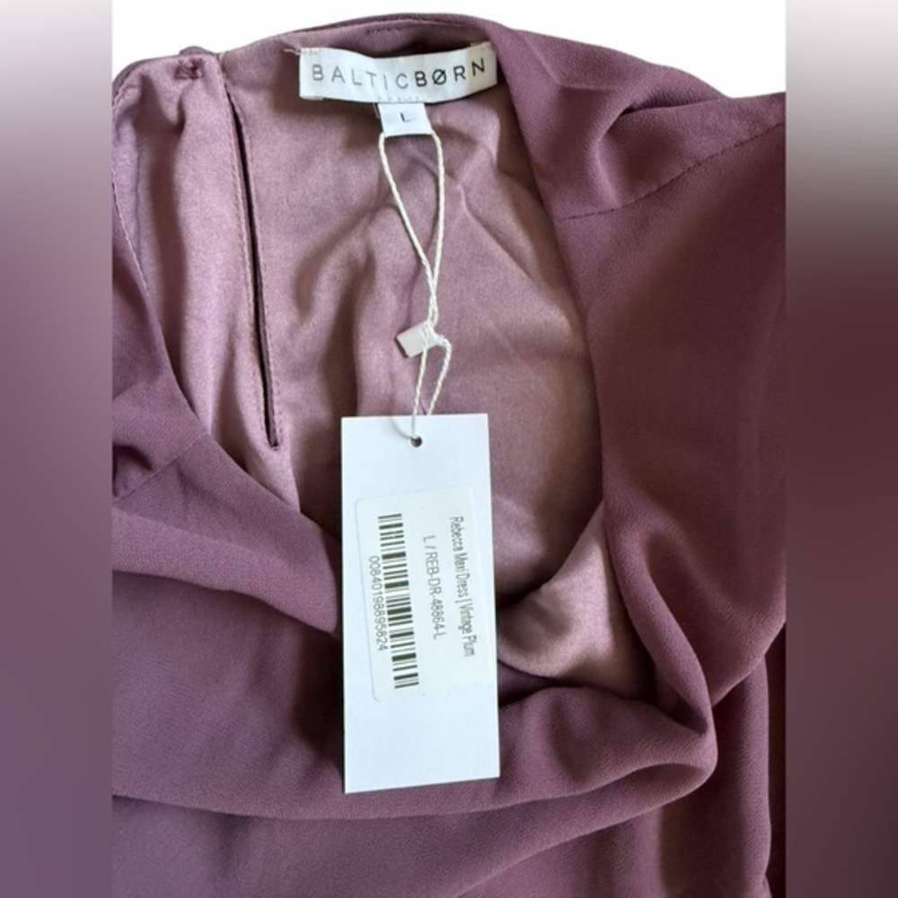 Baltic Born NWT Mauve Tie Waist Midi Dress Long Sleeve Wedding Guest L - Picture 3 of 9